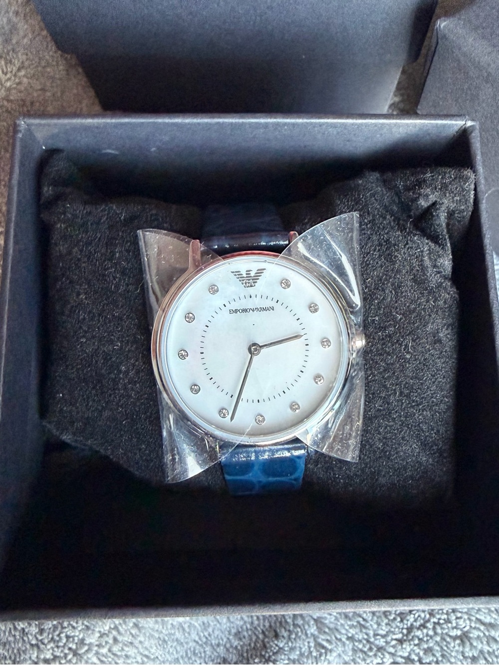 Emporio Armani Women's AR11095 Dress Analog Display Quartz Blue Watch